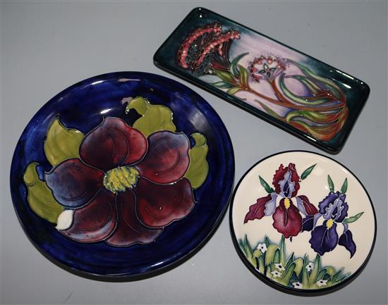 Three Moorcroft dishes